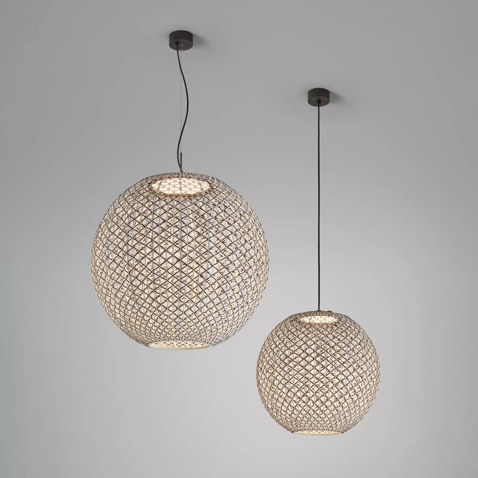Nans Pendant, Sphere, 60 cm, Brown, LED, 14W, Triac Dim, IP54