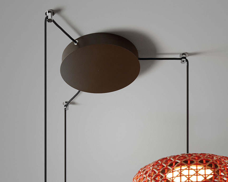 Nans Pendant, Triple Cluster, Red, LED, 28.5W, Triac Dim, IP54