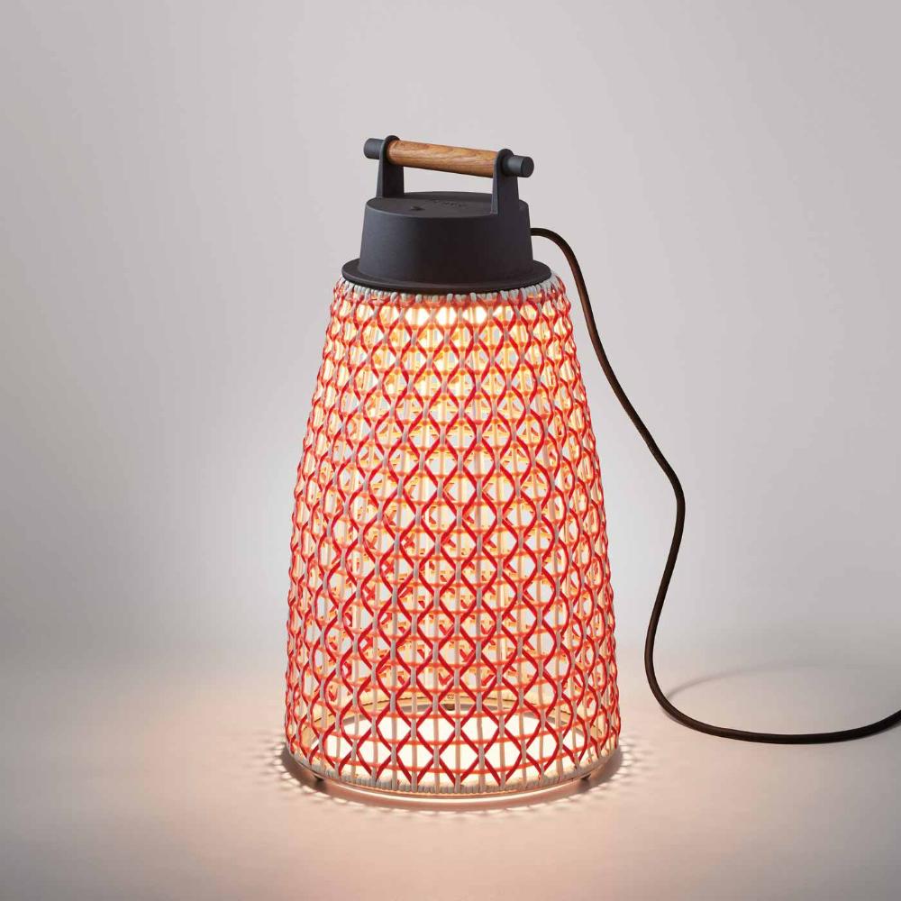 Nans Table, Cone, 41 cm, Red, LED, 6.3W, Touch Dim, Plugs In, IP54