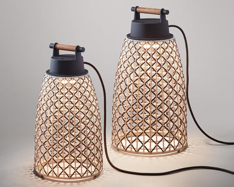 Nans Table, Cone, 49 cm, Beige, LED, 6.3W, Touch Dim, Plugs In, IP54