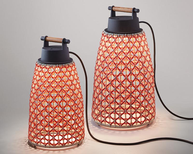 Nans Table, Cone, 41 cm, Red, LED, 6.3W, Touch Dim, Plugs In, IP54