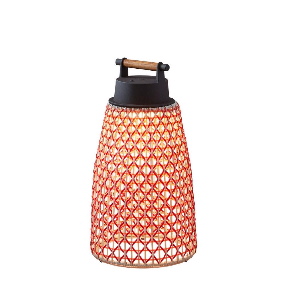 Nans Table Wireless, Cone, 49 cm, Red, LED, 3W, Touch Dim, IP54