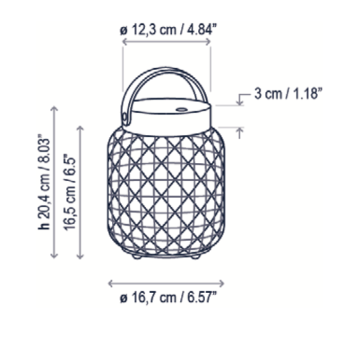 Nans Table Wireless, M/21/R, Beige, LED, 3W, Touch Dim, IP20