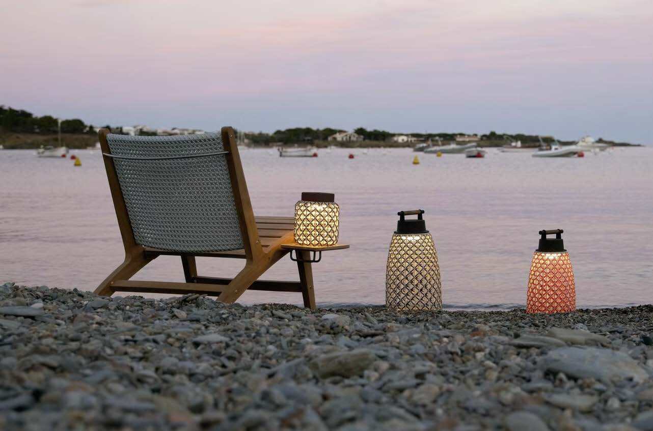 Nans Table Wireless, Cone, 49 cm, Brown, LED, 3W, Touch Dim, IP54