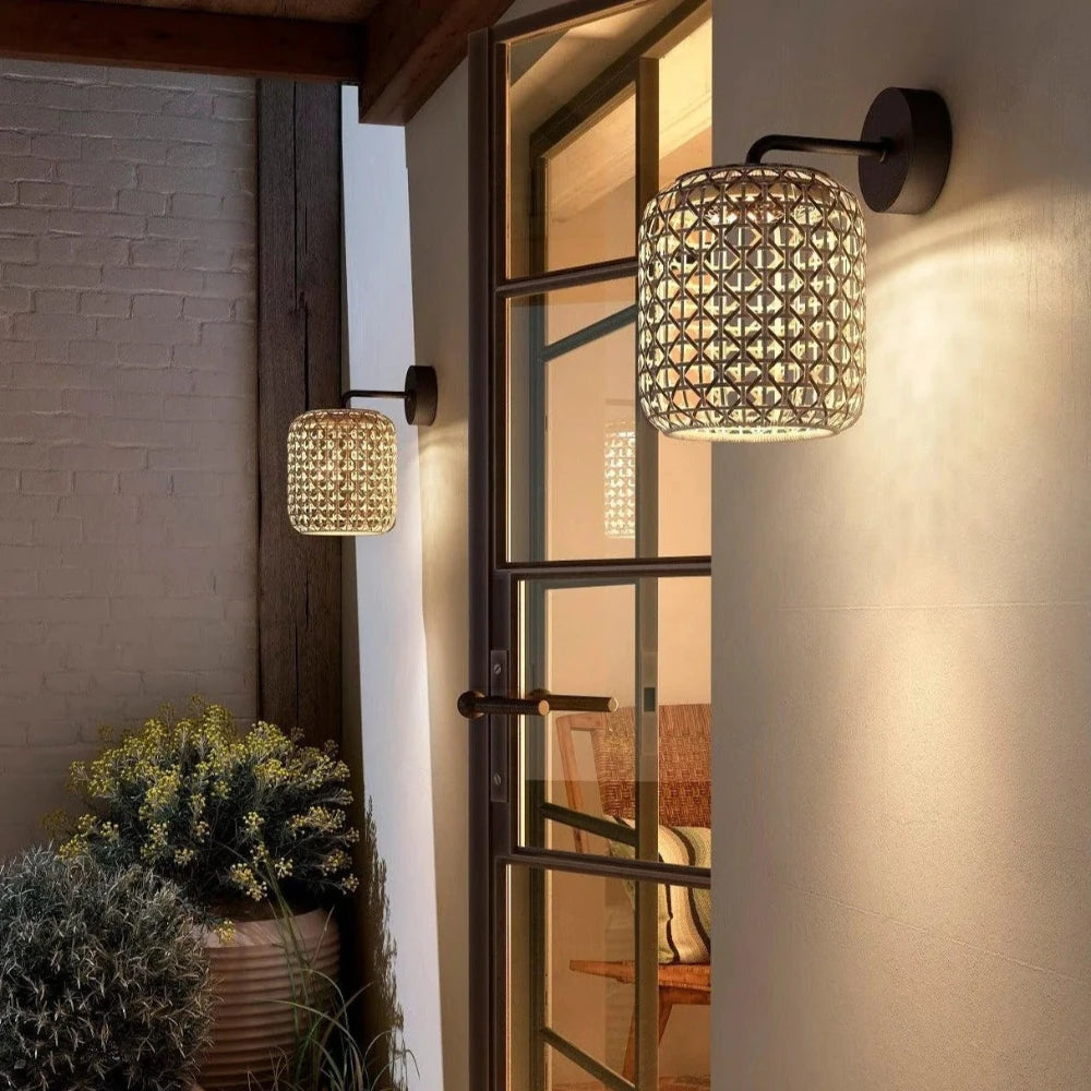 Nans Wall, Large, Beige, LED, 9.5W, Triac Dim, IP54