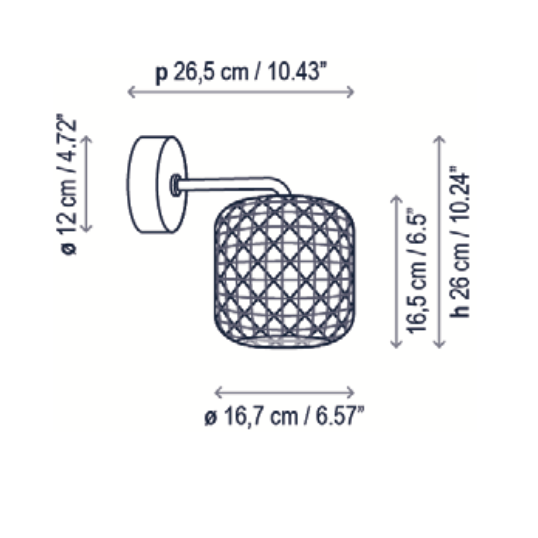 Nans Wall, Small, Beige, LED, 8W, Triac Dim, IP54