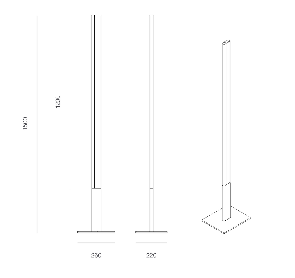 Napier Floor, Black and Crystal, Adjustable, LED, IP20