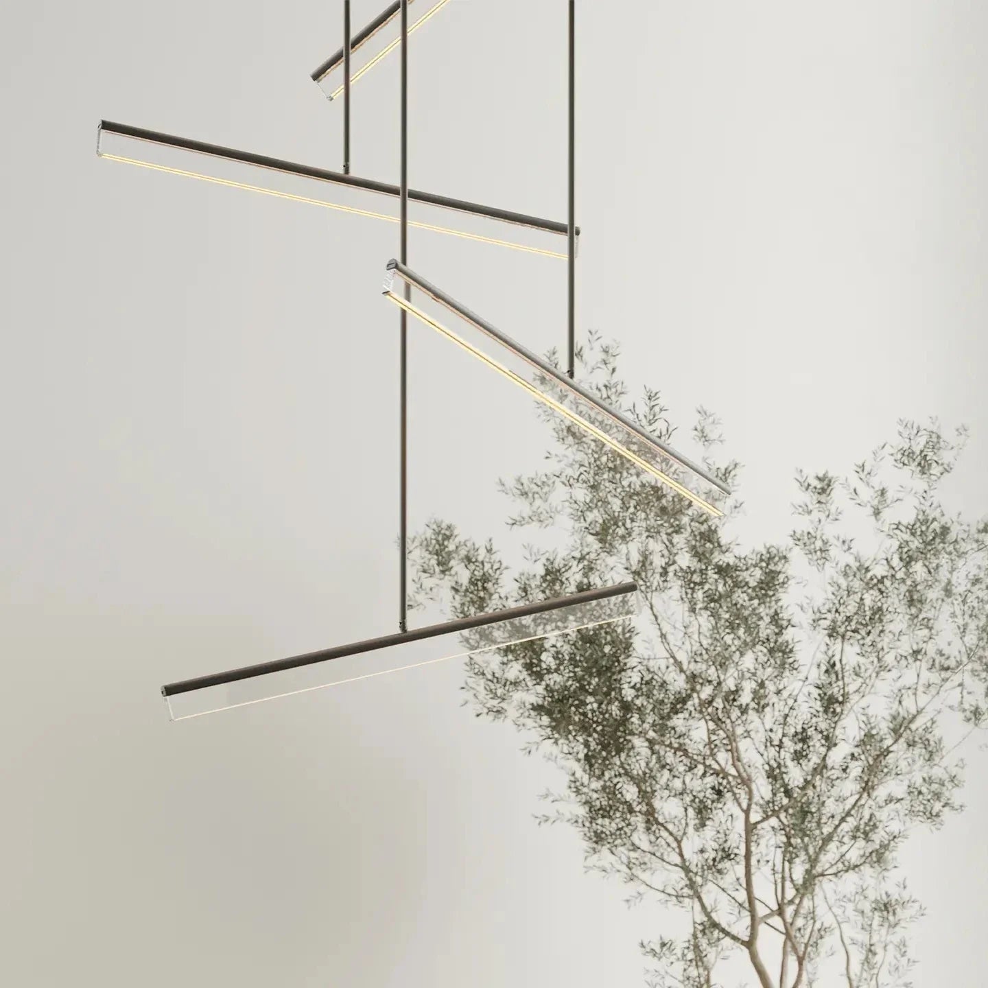 Napier Linear Pendant, Black and Crystal, Adjustable, LED, IP20