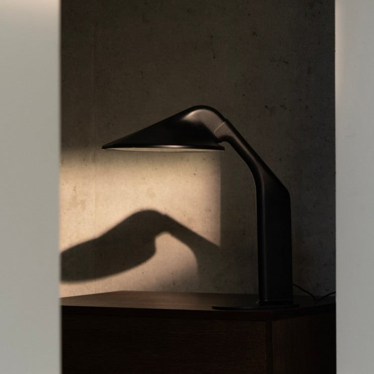 Niwaki Reading Table Lamp, Black with Chrome Shade, LED, Thumbswitch Dim, IP20