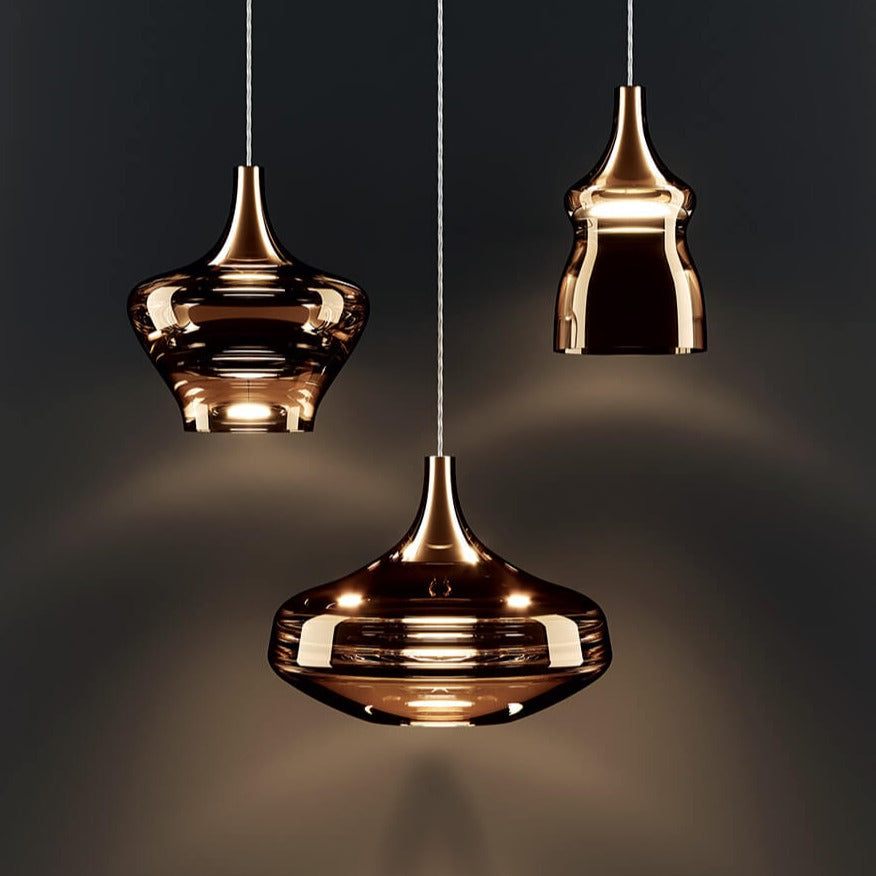 Nostalgia Pendant, Rose Gold Glass, LED, Triac Dim, IP20
