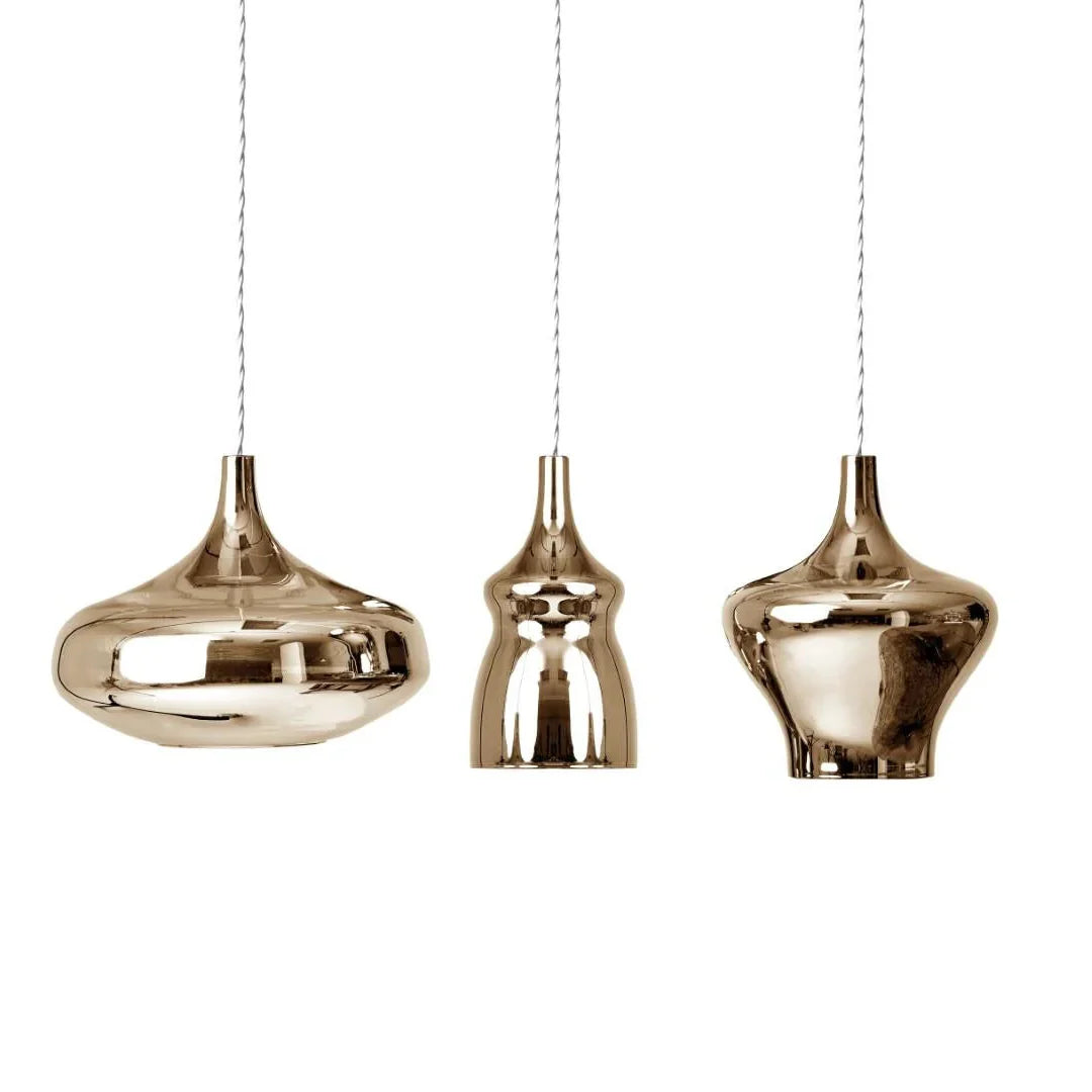 Nostalgia Pendant, Gold Glass, LED, Triac Dim, IP20