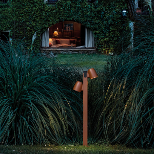 Nut Bollard, 90 cm with 2 Heads, Graphite Brown, LED, 12.6W, Triac Dim, IP65