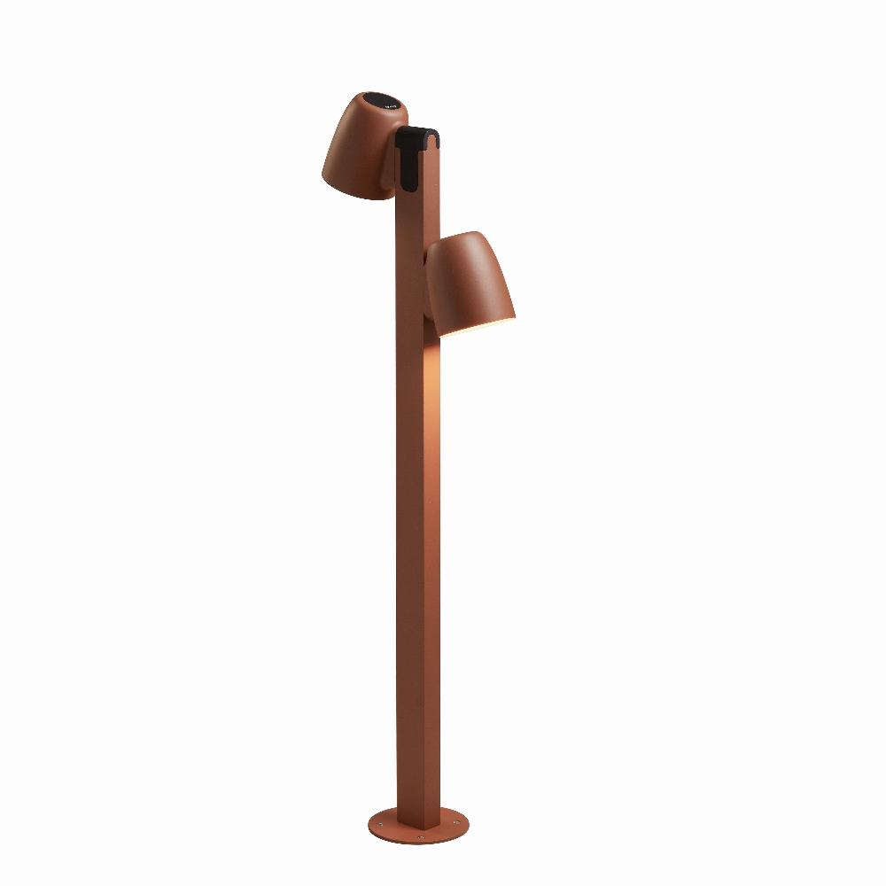 Nut Bollard, 90 cm with 2 Heads, Terracotta, LED, 12.6W, Triac Dim, IP65