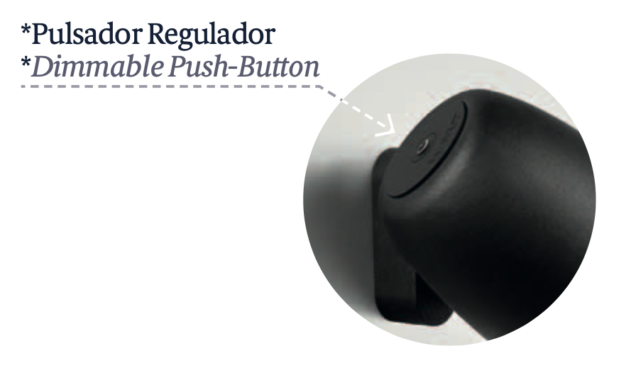 Nut Wall, Adjustable, Black, LED, 6.3W, Thumbswitch Touch Dim, IP54