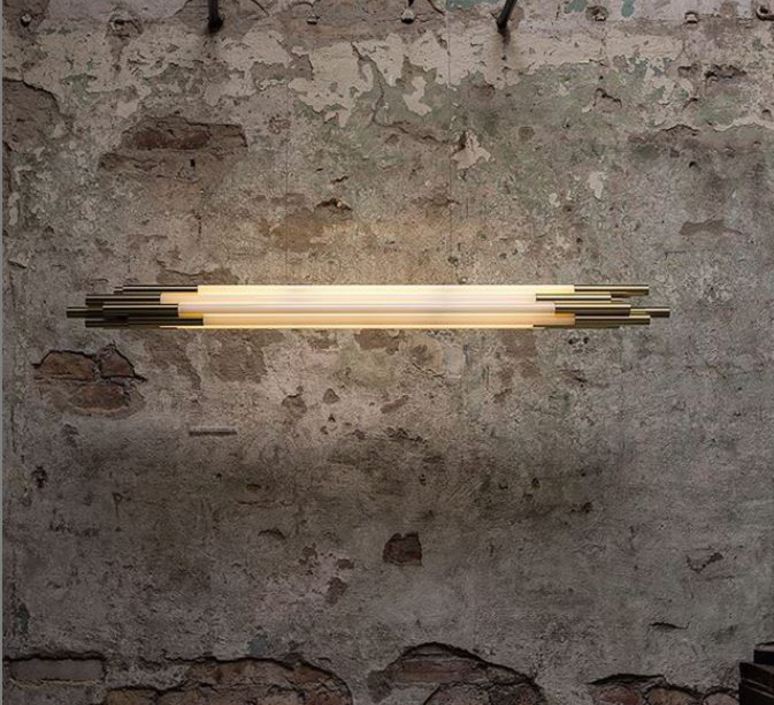 Org Pendant, Linear, Horizontal, 2000 L, Gold, LED, Triac Dim, IP20