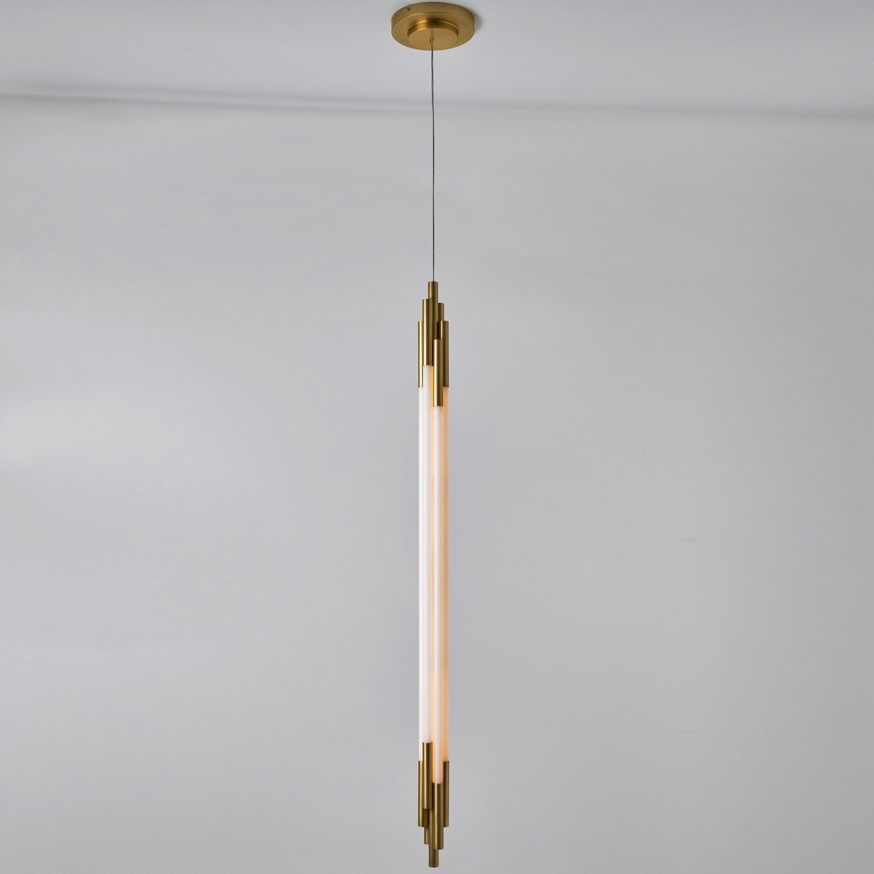 Org Pendant, Linear, Vertical, 2000 L, Gold, LED, Triac Dim, IP20