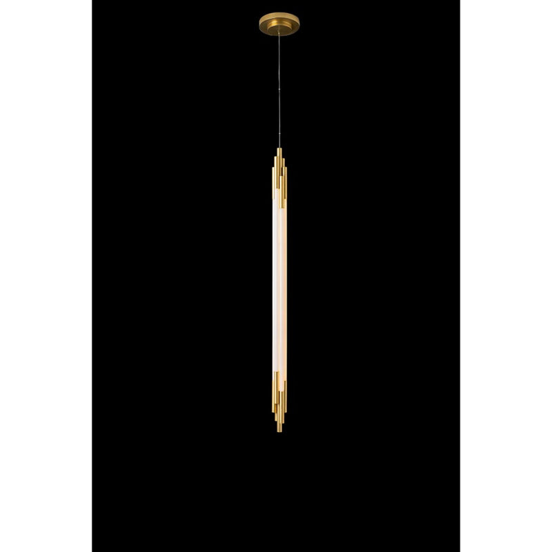 Org Pendant, Linear, Vertical, 1300 L, Gold, LED, Triac Dim, IP20