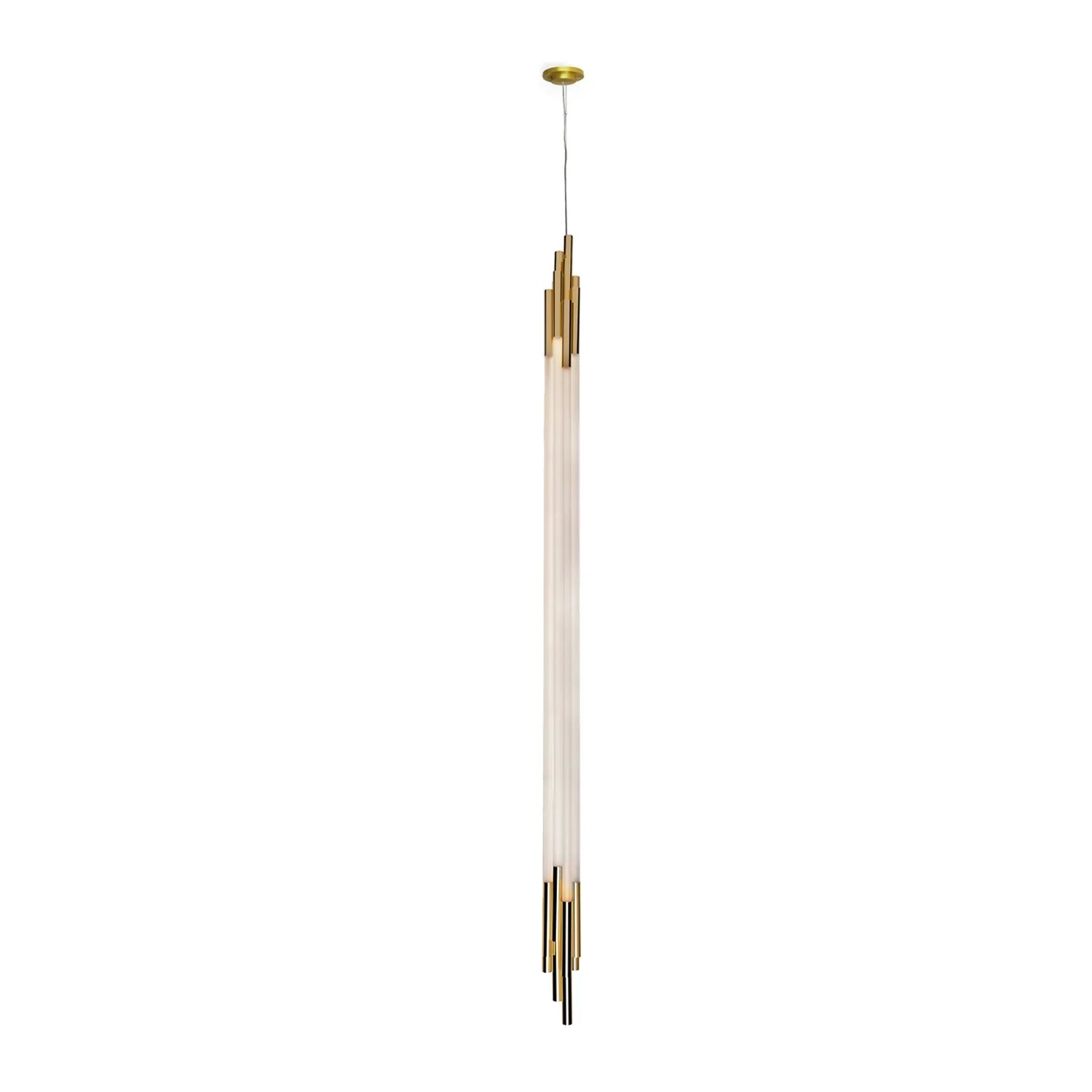 Org Pendant, Linear, Vertical, 2000 L, Gold, LED, Triac Dim, IP20