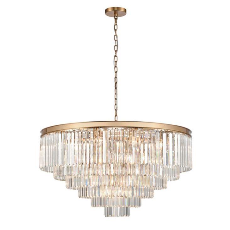 Perdita Pendant, Tiered, Brushed Brass, E14, IP20
