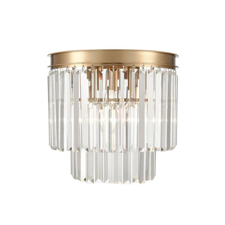 Perdita Wall Light, Crystal with Brushed Brass, E14, IP20