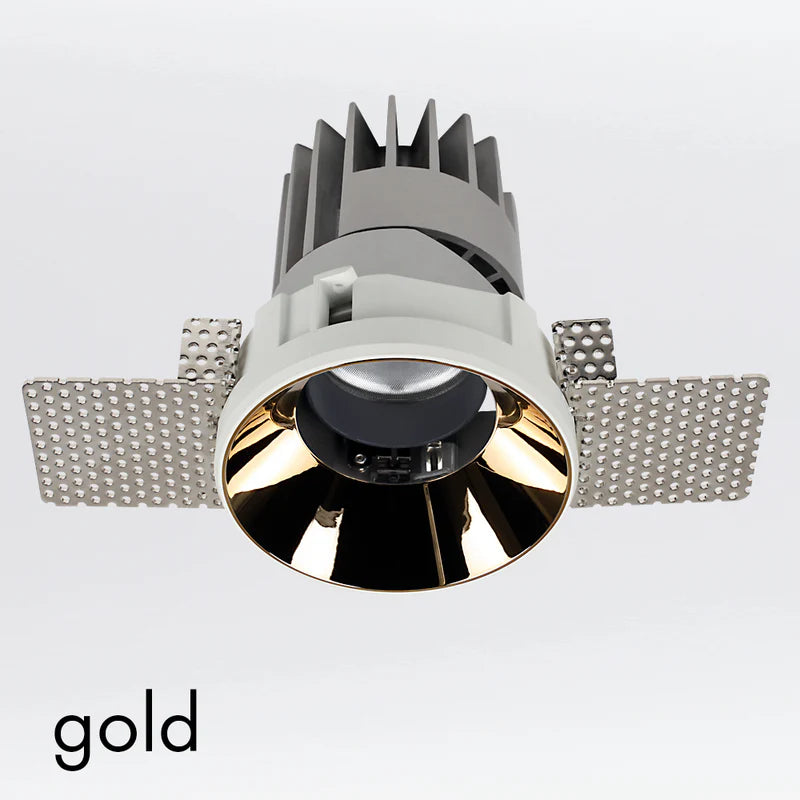 Performance Downlight, Small, 2G, Trimless, Round, Adjustable, Gold, LED, Dim, IP40