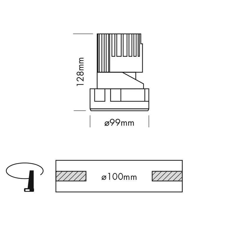 Performance Downlight, Small, Trimless, Round, Fixed, Black, VARIABLE LED, Dim, IP40