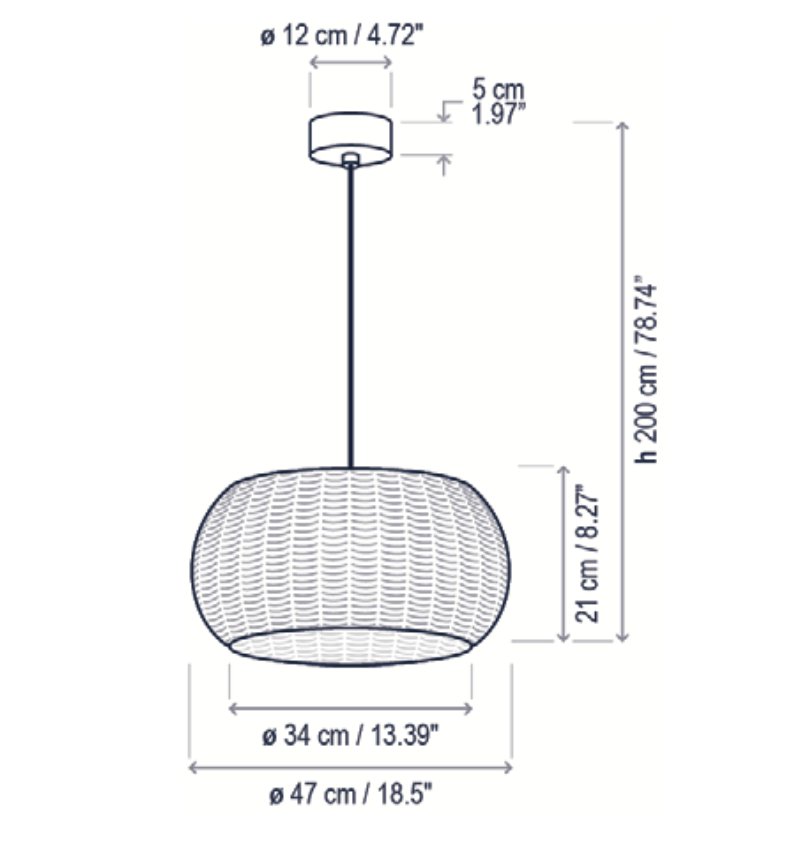 Perris Pendant, Brown, LED, 17.1W, Triac Dim, IP54
