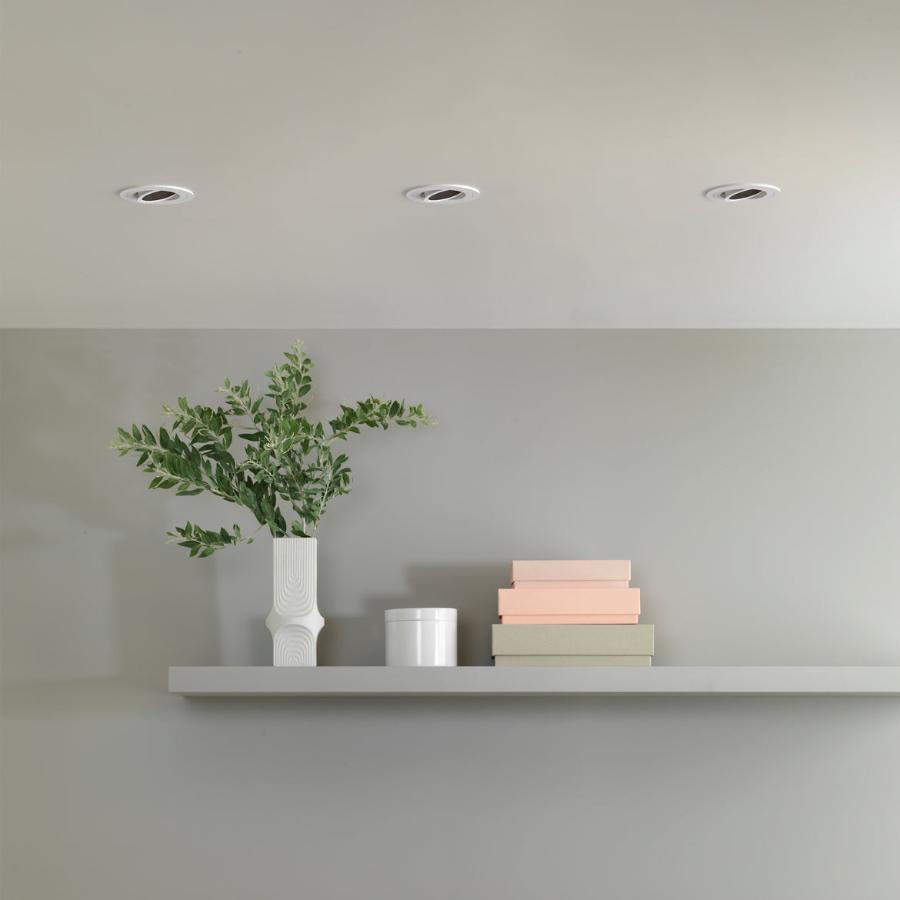 Pinhole Slimline Square Downlight, White, Adjustable, GU10, IP20, Fire Rated