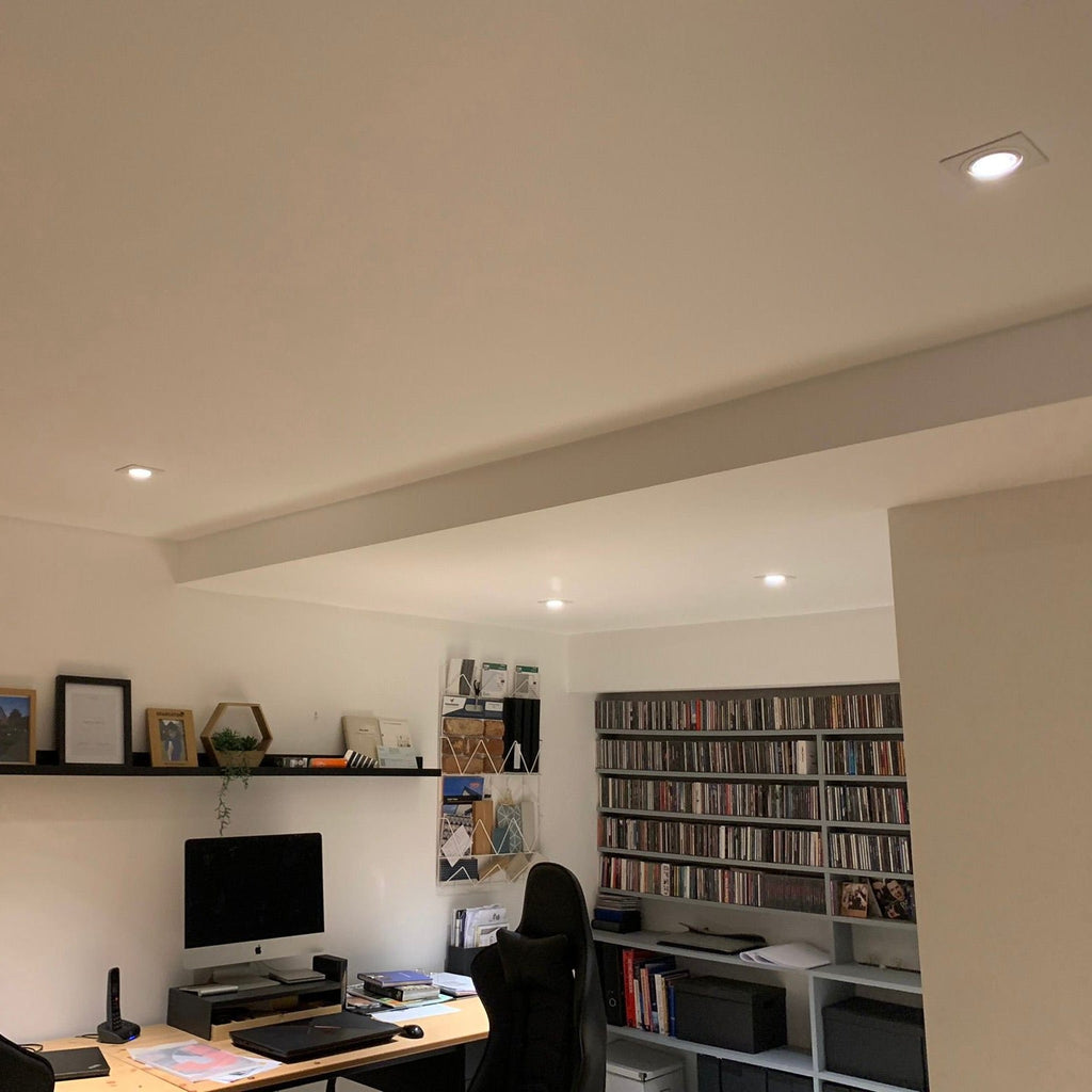 Pinhole Slimline Square Downlight, Fixed, White, GU10, IP65, Fire Rated