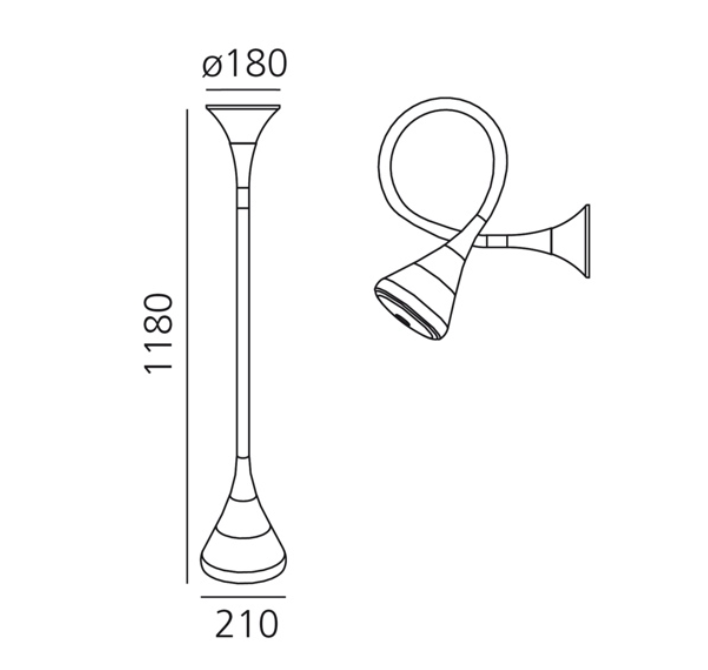 Pipe Ceiling or Wall, LED, Push Dim, IP20