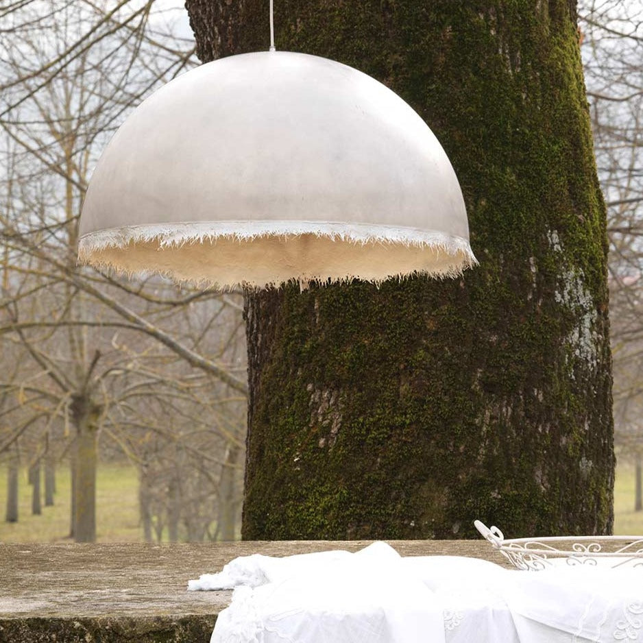 Plancton Pendant, 45 cm ø, White Fibreglass, E27, IP44