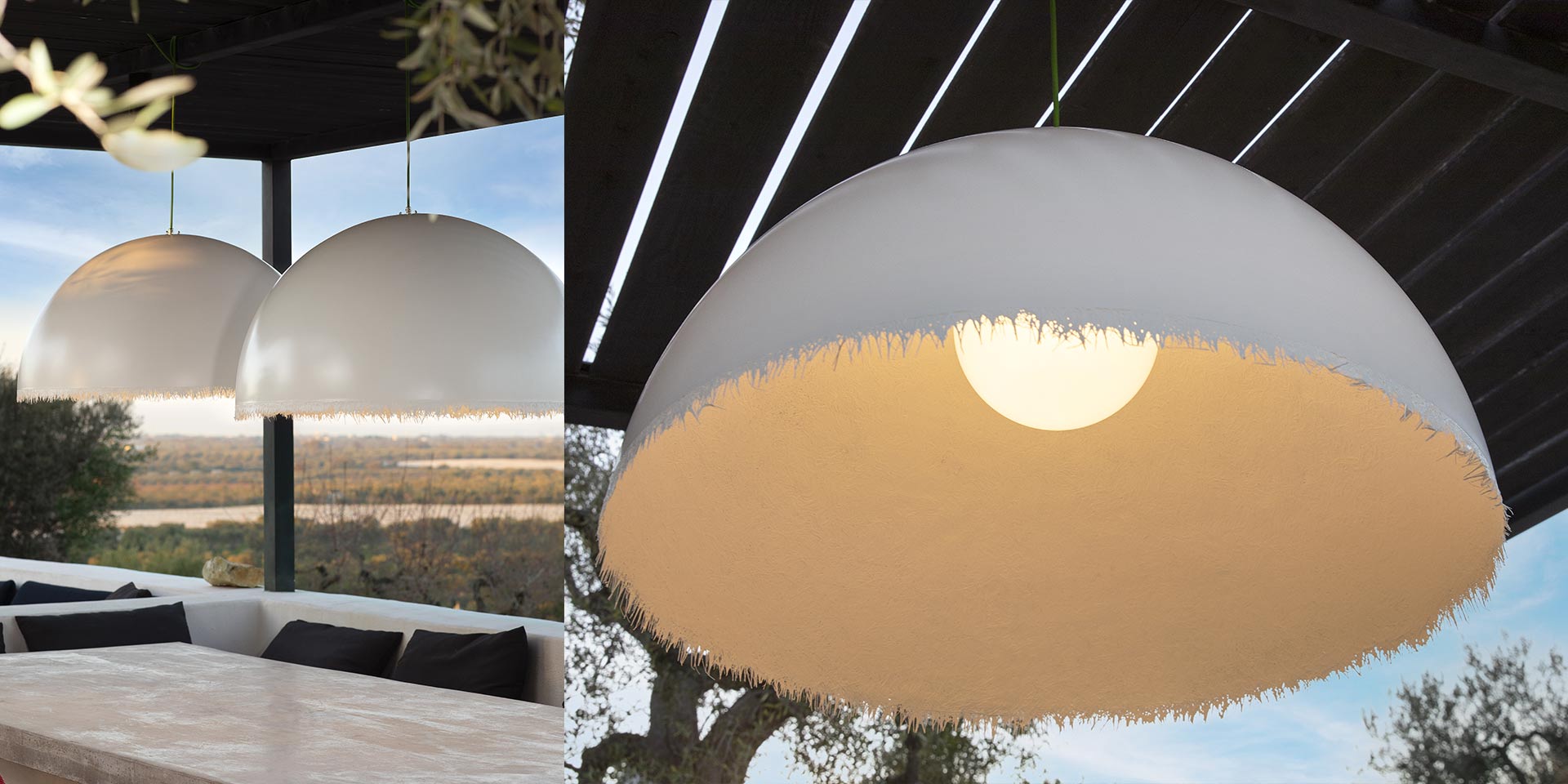 Plancton Pendant, 45 cm ø, White Fibreglass, E27, IP20