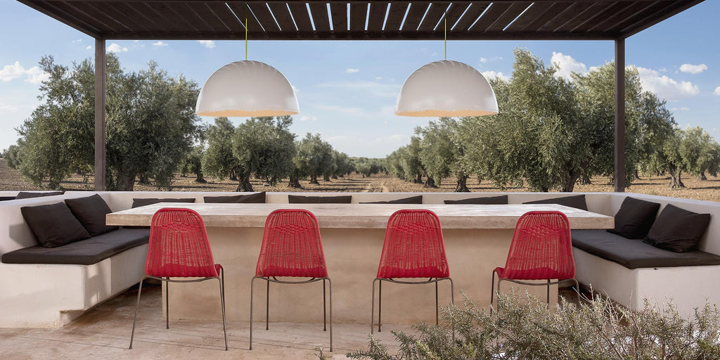 Plancton Pendant, 75 cm ø, White Fibreglass, E27, IP44