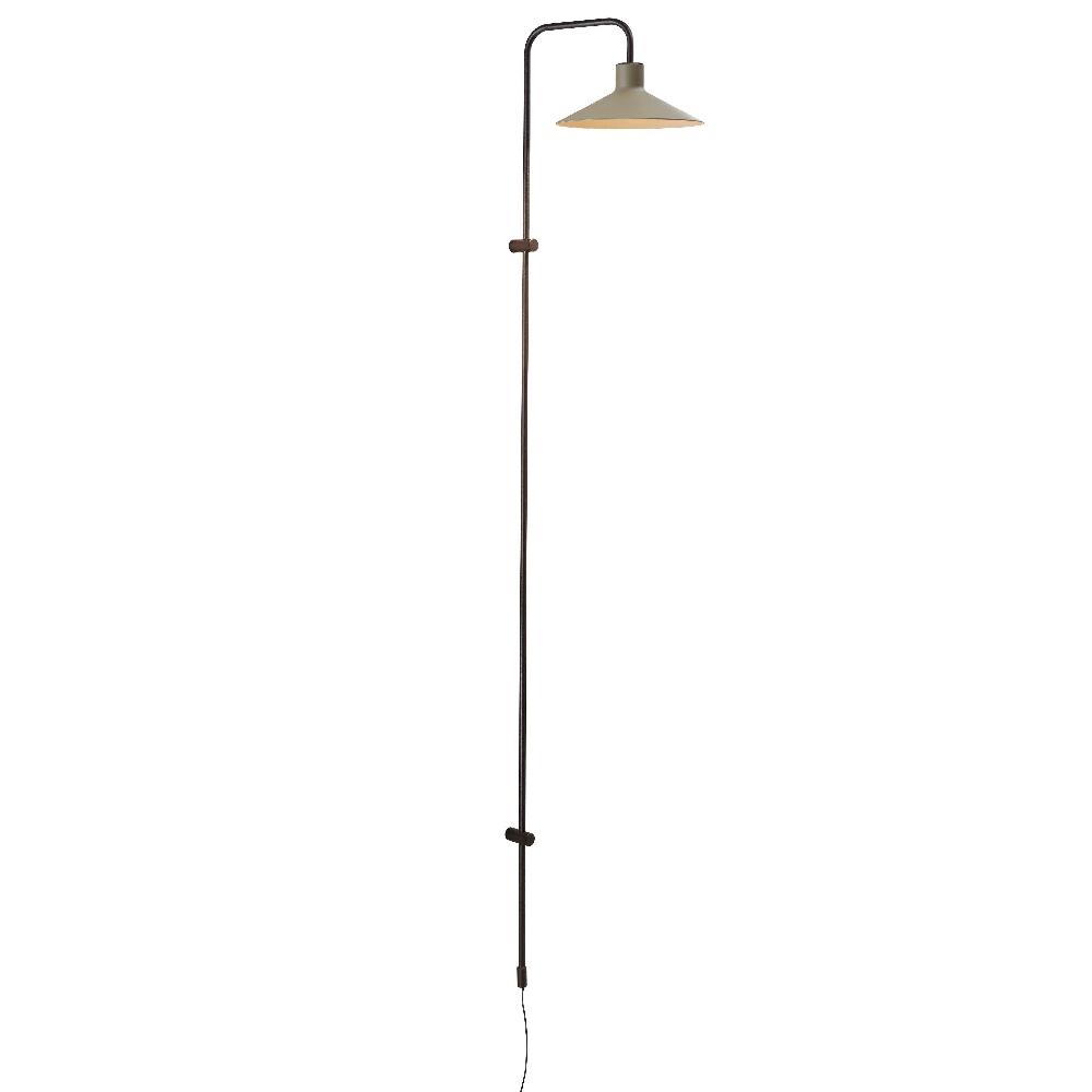 Platet Wall, Long Arm, Olive, E14, Foot Dimmer, Plug In, IP20