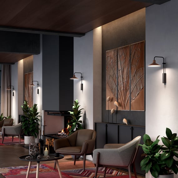 Platet Wall, Terracotta, E14, Thumbswitch, IP20