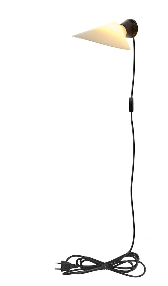 Plume Adjustable Wall, White Shade with Black Base, E27, Plug In, IP20