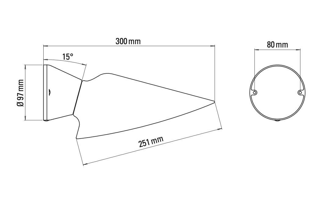 Plume Adjustable Wall, White Shade with Black Base, E27, IP20