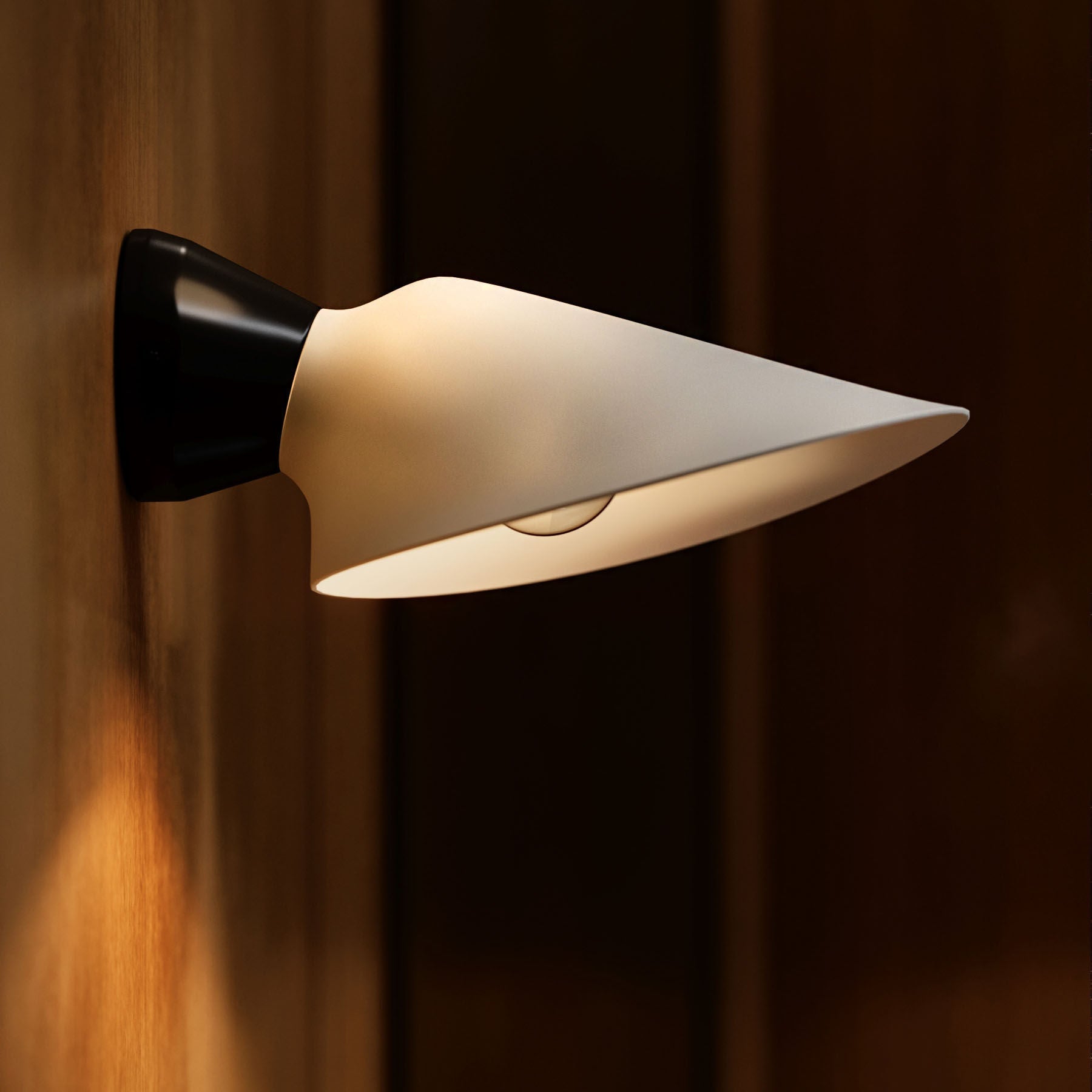 Plume Adjustable Wall, White Shade with Black Base, E27, IP44