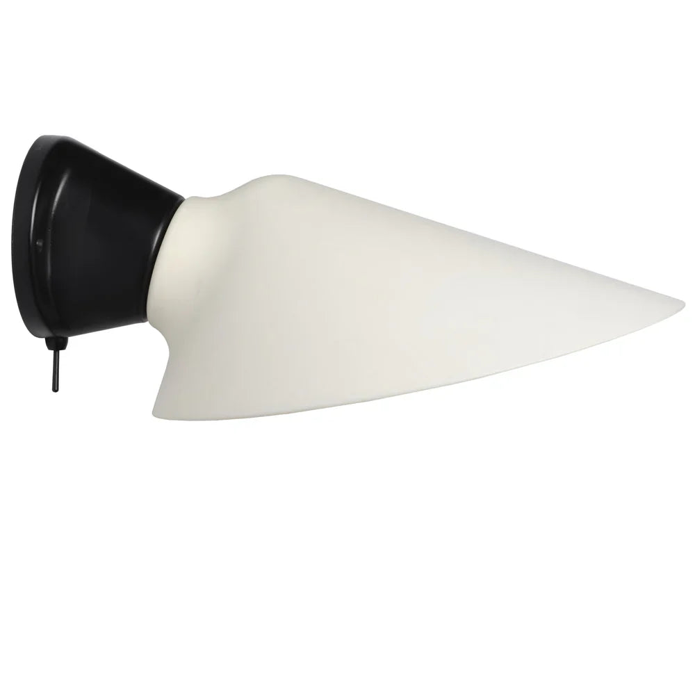 Plume Adjustable Wall, White Shade with Black Base, E27, Thumbswitch, IP20