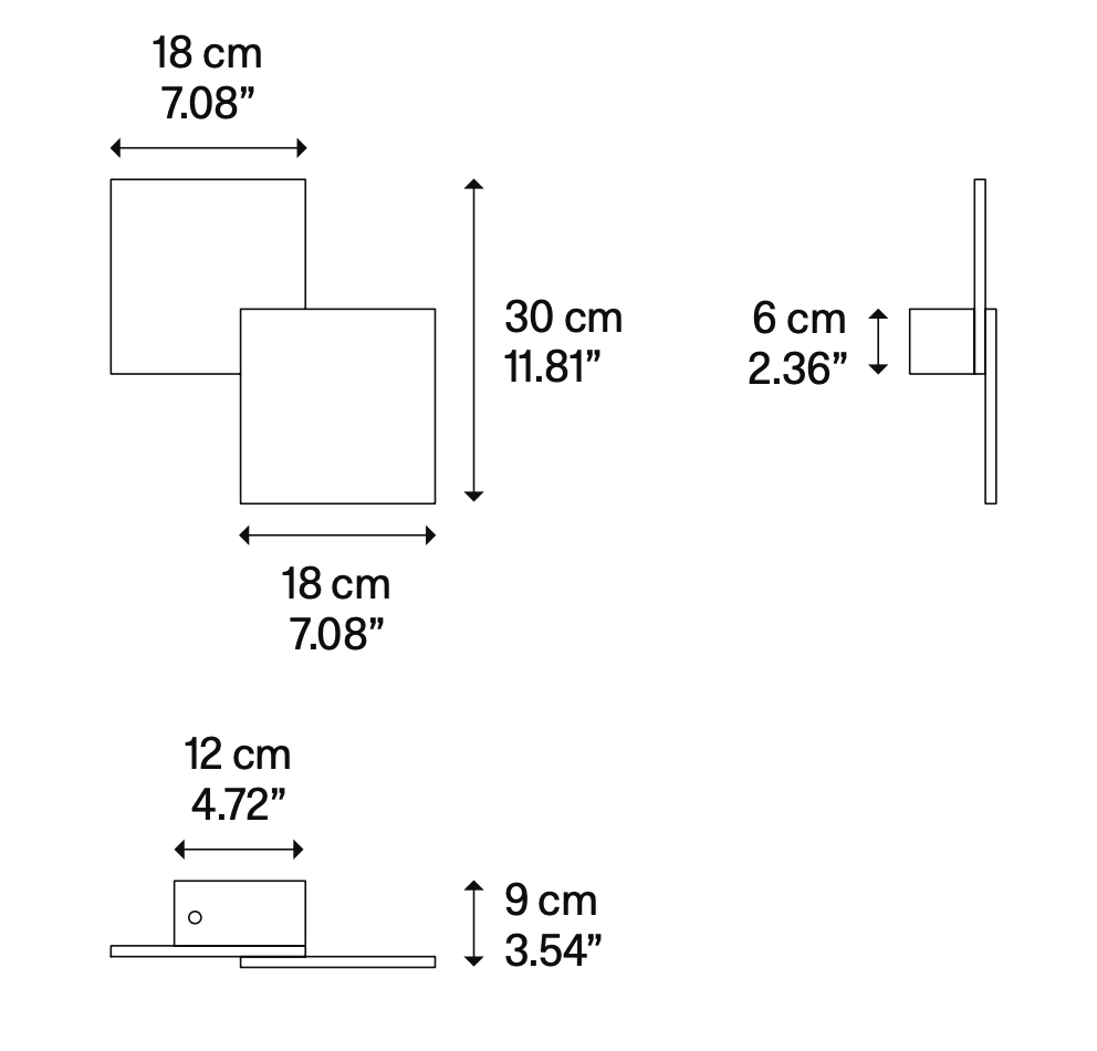 Puzzle Wall or Ceiling Light, Square, LED, Triac Dim, IP65