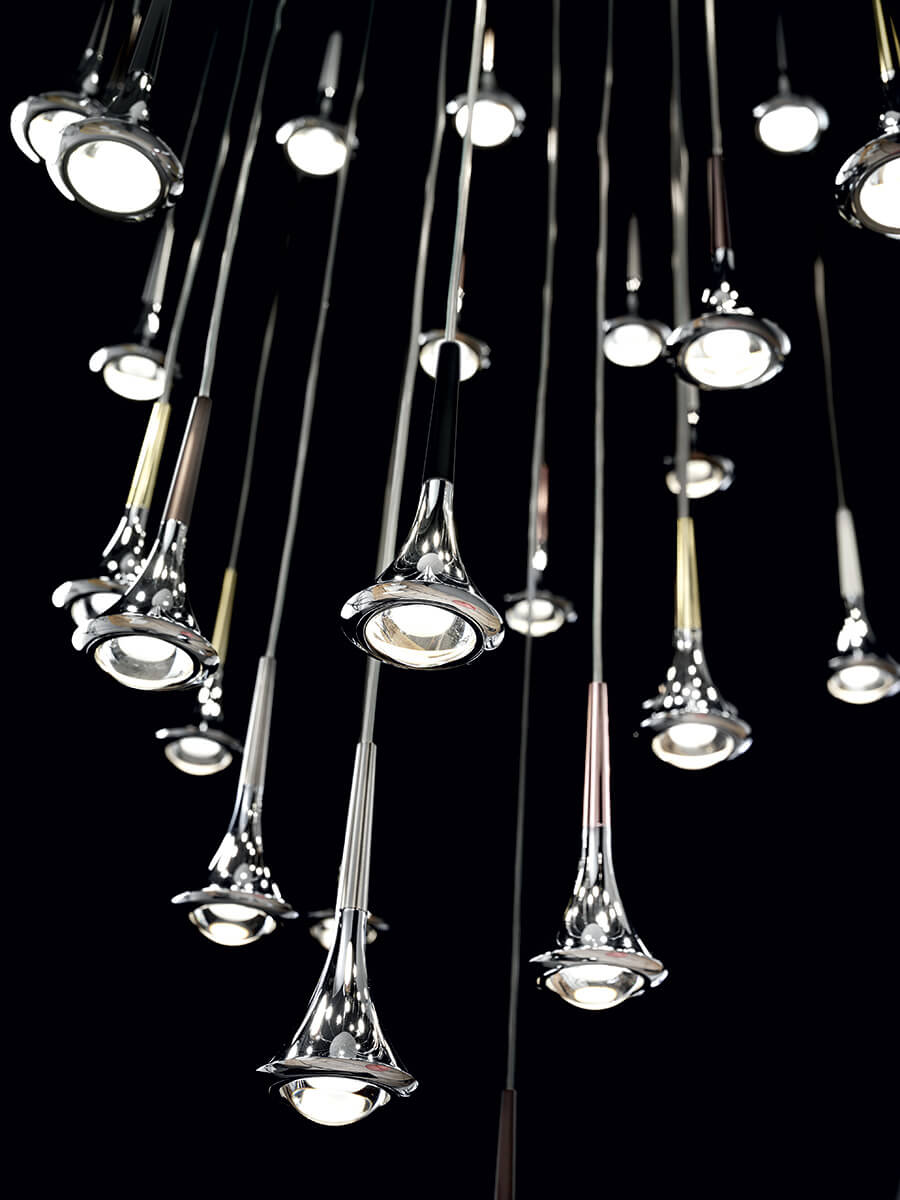 Rain Pendant, Chrome, LED, Triac Dim, IP20