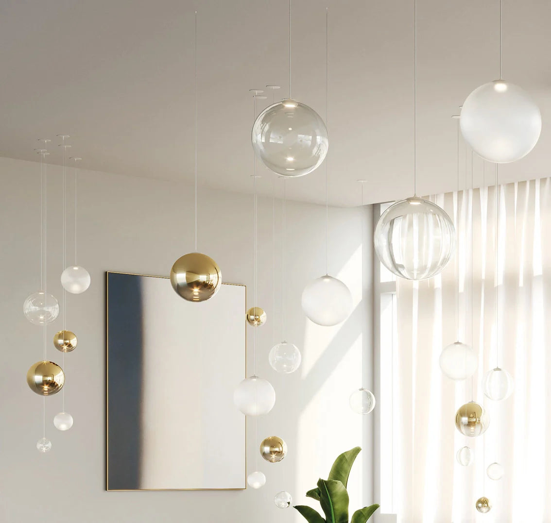 Random Solo Pendant, Bronze Glass, LED, Triac Dim, IP20