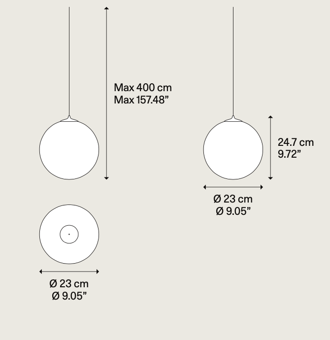 Random Solo Pendant, Rose Gold Glass, LED, Triac Dim, IP20