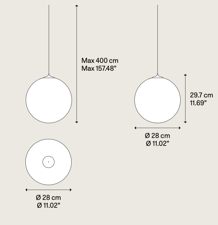 Random Solo Pendant, Bronze Glass, LED, Triac Dim, IP20