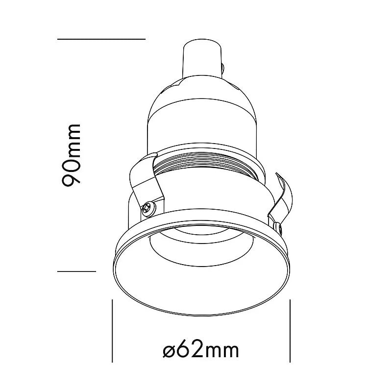 Globe Lampholder Spot Light, Recessed, E27, Triac Dim, IP20