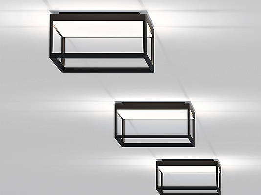 Reflex Ceiling 300 x 150 Black Finish Triple Row Lit