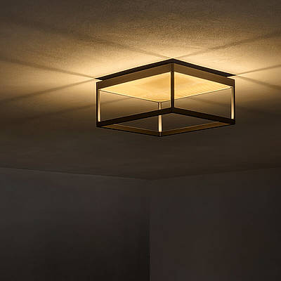 Reflex Ceiling 300 x 150 Black with Gold Diffuser