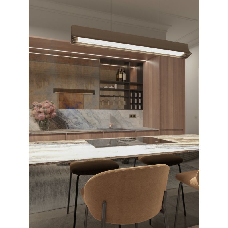 Respiro Linear Pendant, Gold, 120 cm, LED, Triac Dim, IP20