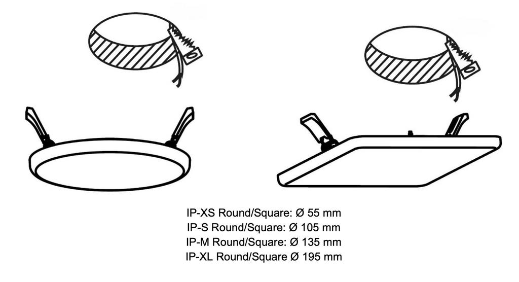 Sol Semi-Flush Downlight, Small, Square, White, 9W, LED, Dim, IP54
