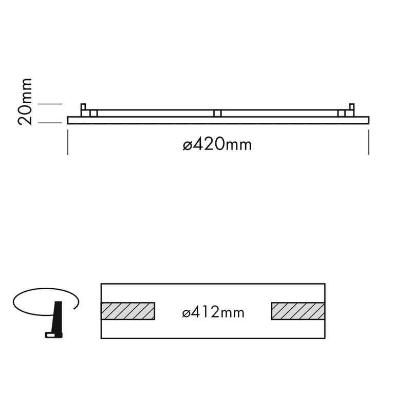 Sol Flush Downlight, XXL, Round, White, 38W, LED, Dim, IP40